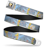 Tinker Bell CLOSE-UP Full Color Seatbelt Belt - Tinker Bell Garden Poses Webbing