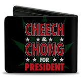 Bi-Fold Wallet - CHEECH & CHONG FOR PRESIDENT Pot Leaf Black Green White Red