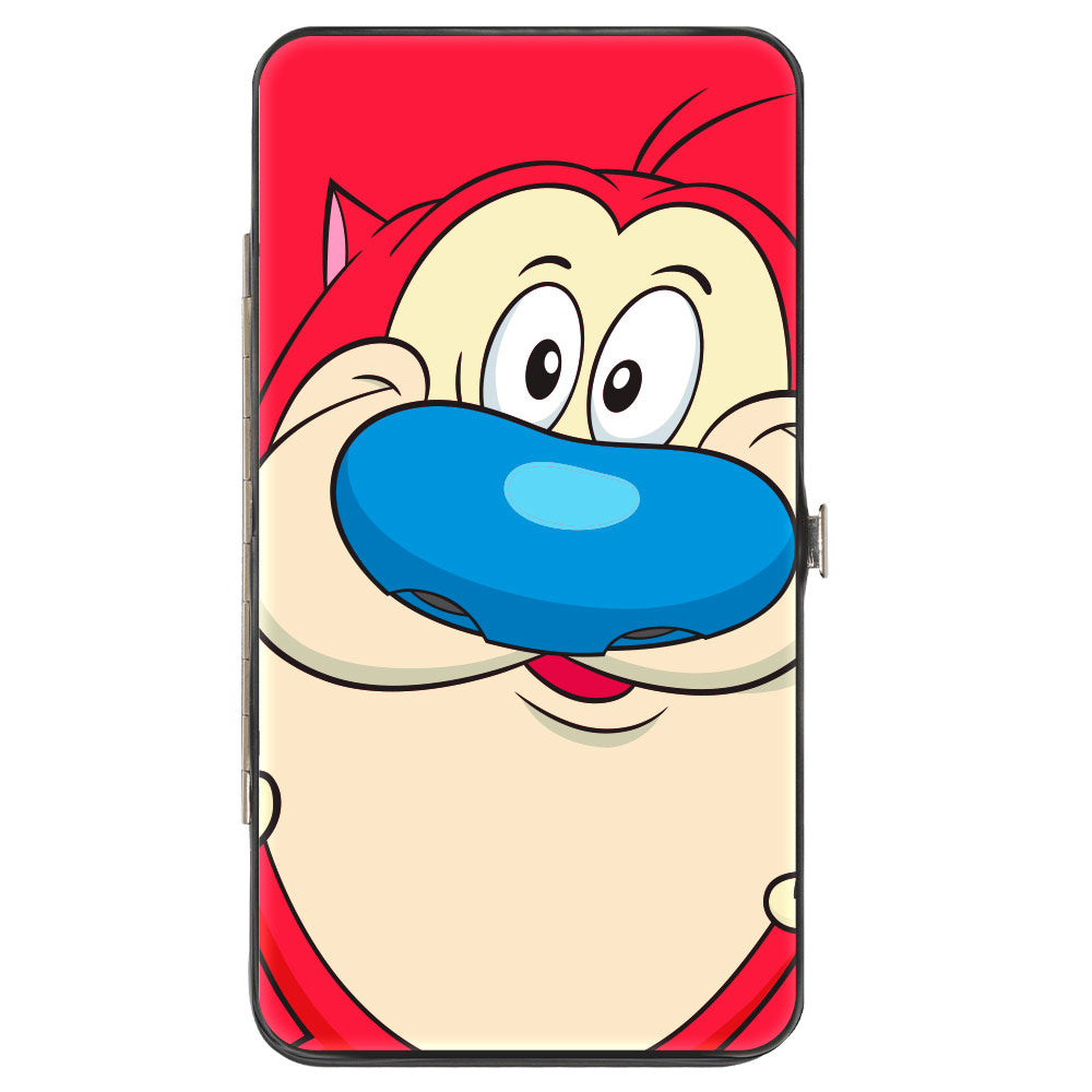 Hinged Wallet - The Ren & Stimpy Show Stimpy Smiling + Ren Winking CLOSE-UP Expressions