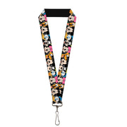 Lanyard - 1.0" - Classic Disney Character Faces Black