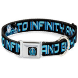 Space Ranger SR Logo Full Color Black/Blue Seatbelt Buckle Collar - Buzz Poses/Stars TO INFINITY AND BEYOND Black/Blues