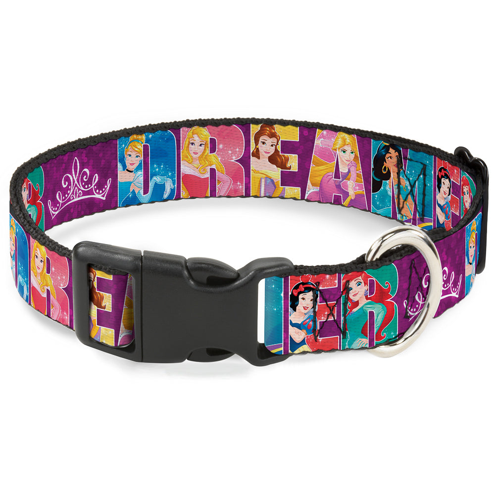 Plastic Clip Collar - Disney DREAMER 7-Sparkling Princesses/Tiara Purple/White