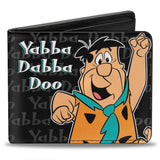 Bi-Fold Wallet - Fred YABBA DABBA DOO Pose2 Black Gray