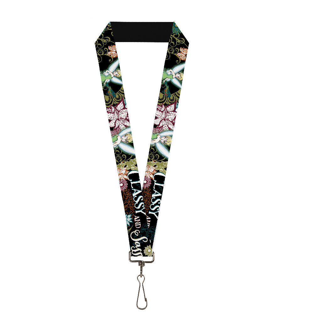 Lanyard - 1.0" - Tinker Bell Floral Collage CLASSY AND SASSY