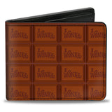 Bi-Fold Wallet - Willy Wonka and the Chocolate Factory WONKA Bar Blocks Browns