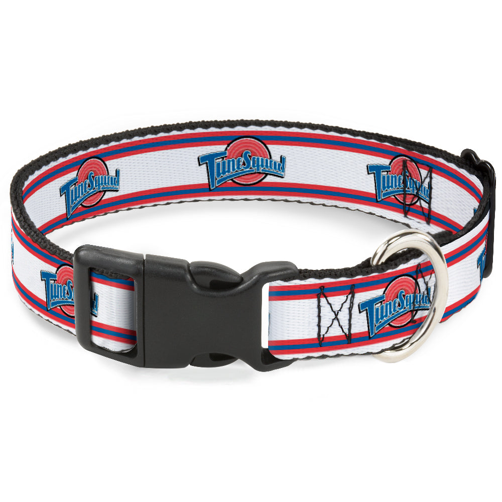 Plastic Clip Collar - Space Jam TUNE SQUAD Logo Stripe White/Red/Blue