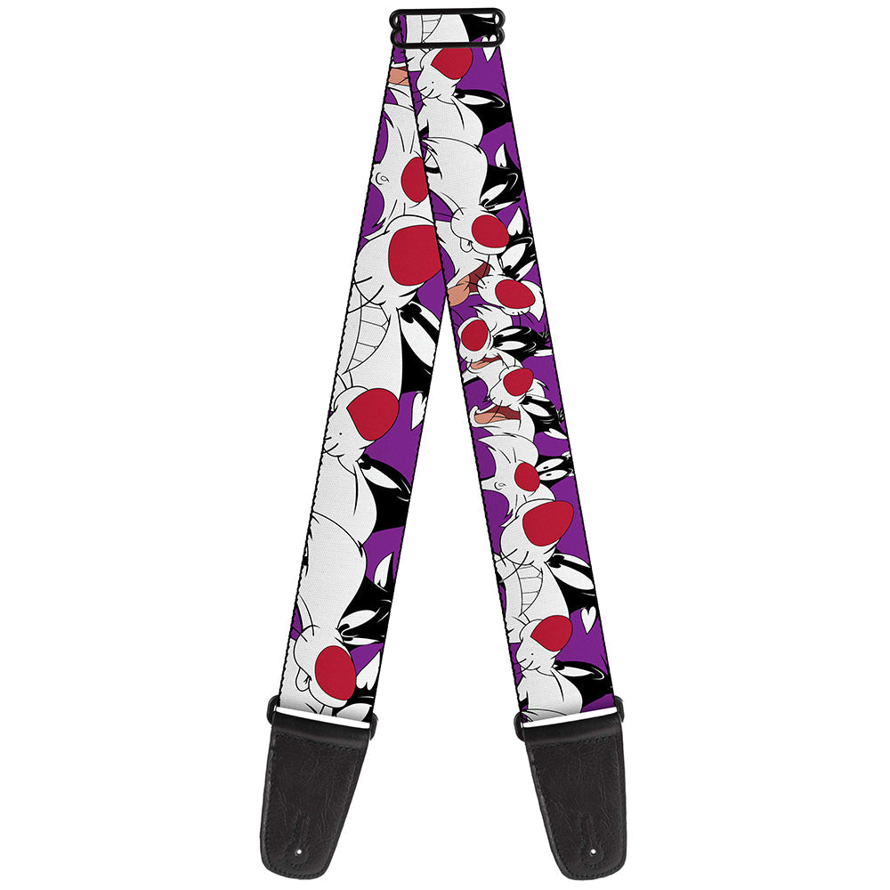 Guitar Strap - Sylvester the Cat Expressions Purple