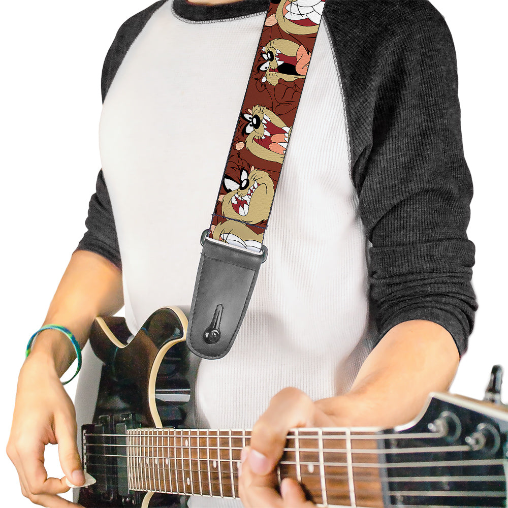 Guitar Strap - Tasmanian Devil Expressions Brown