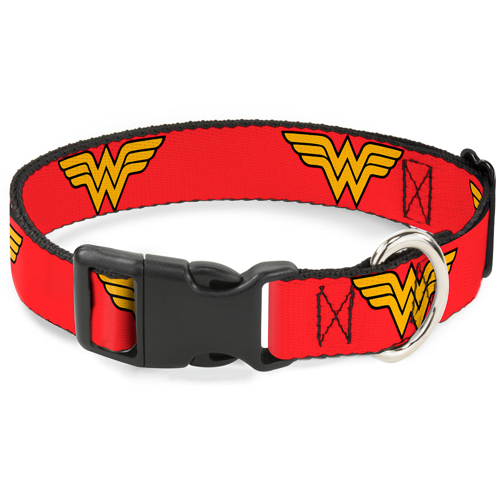 Plastic Clip Collar - Wonder Woman Logo Red