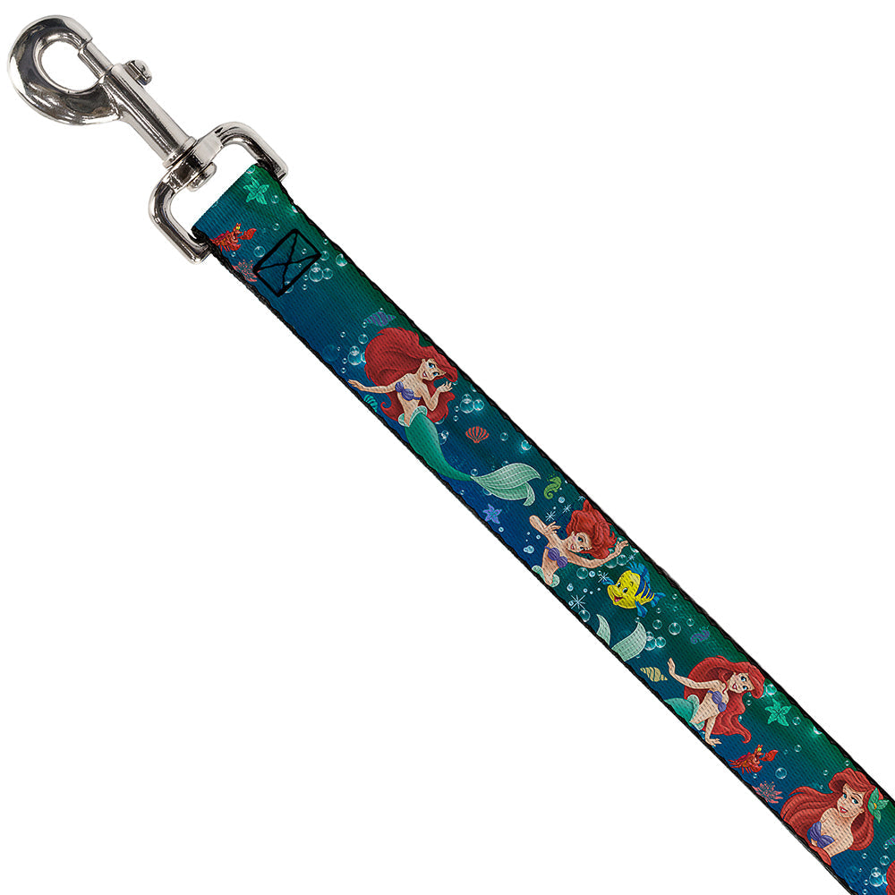 Dog Leash - Ariel Poses w/Flounder Green/Blue Fade