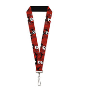 Lanyard - 1.0" - NBC Jack Poses Bats Red Stripe