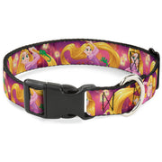 Plastic Clip Collar - Rapunzel 4-Tangled Poses/Pascal/Lights Light Purples