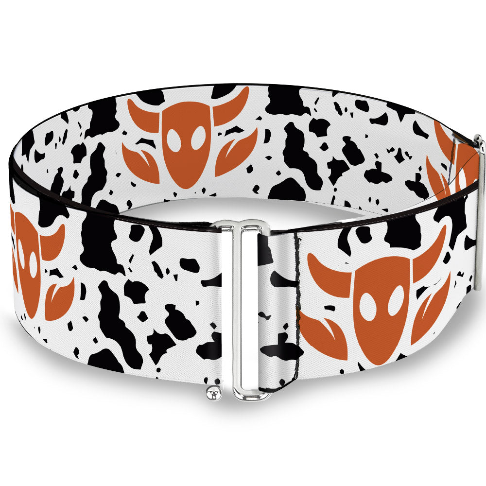 Cinch Waist Belt - Toy Story Woody Bounding Cowboy Cow Print White Black Brown