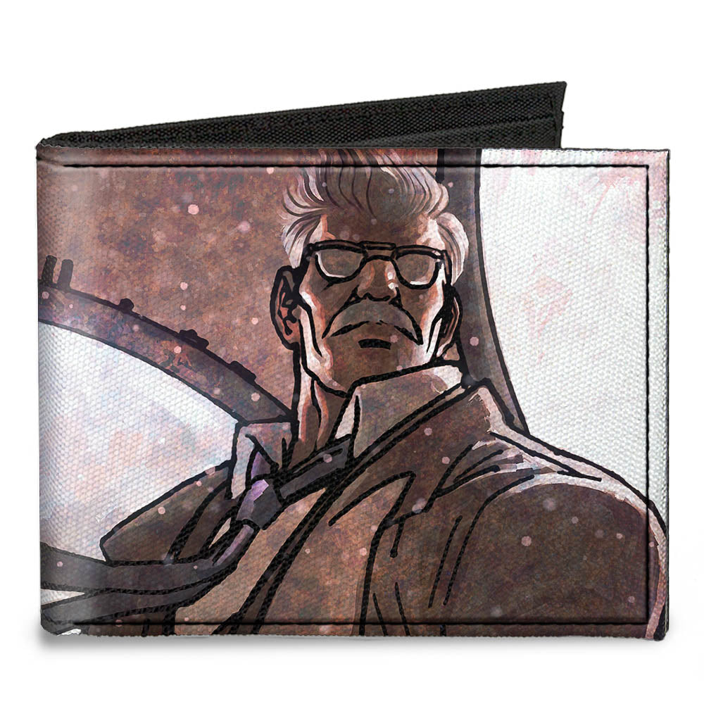 Canvas Bi-Fold Wallet - Commissioner James Gordon CLOSE-UP Lights Pose Grays