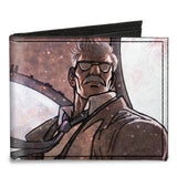 Canvas Bi-Fold Wallet - Commissioner James Gordon CLOSE-UP Lights Pose Grays