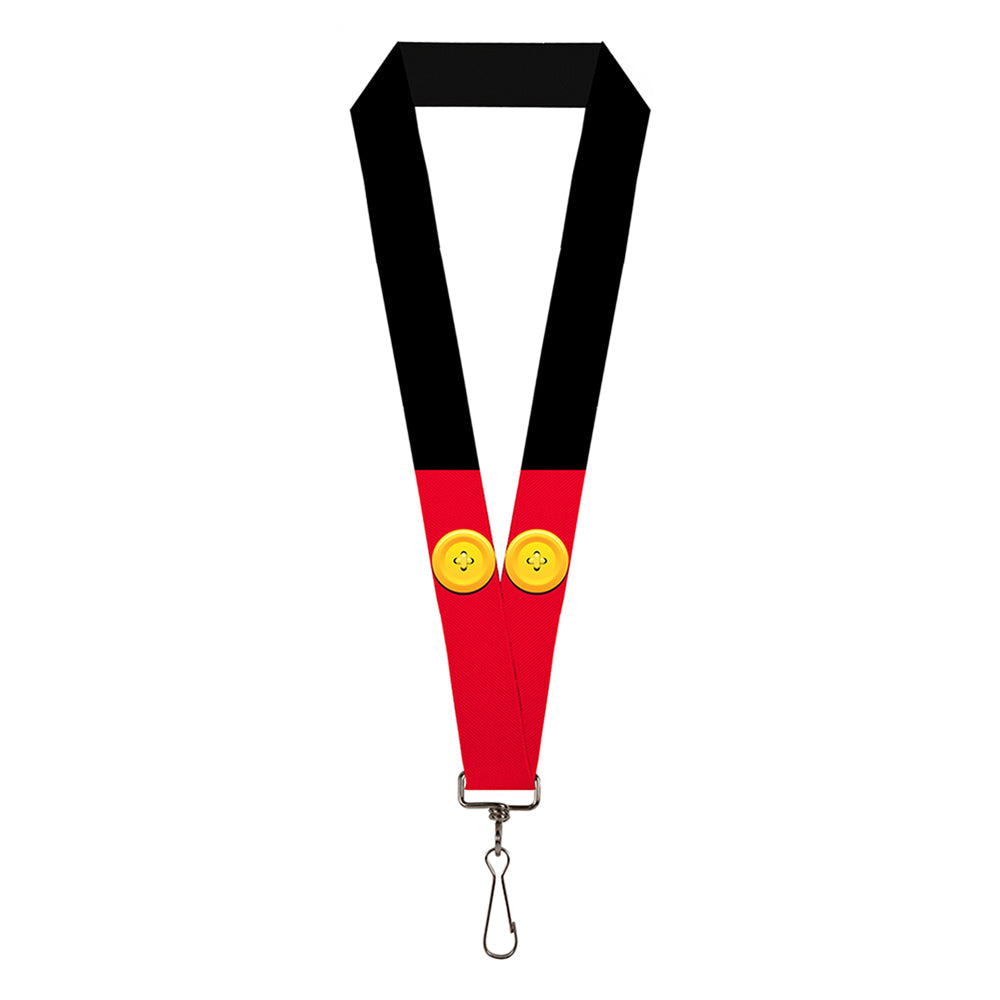 Lanyard - 1.0" - Mickey Mouse Bounding Buttons Black Red Yellows