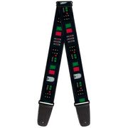 Guitar Strap - Star Wars Darth Vader Utility Belt Bounding4 Black Grays Reds Greens