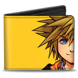 Bi-Fold Wallet - Kingdom Hearts II Master Form Sora Half Face CLOSE-UP Yellow