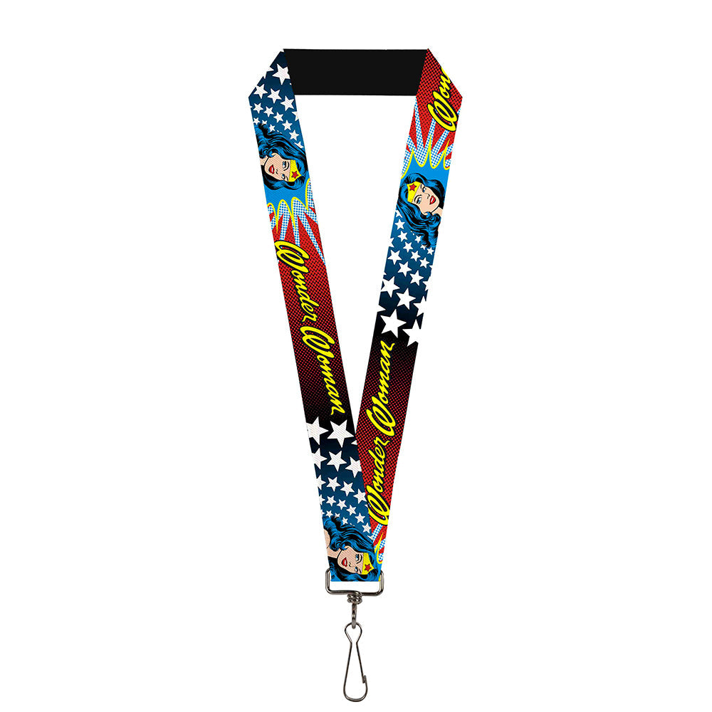 Lanyard - 1.0" - Wonder Woman Face w Stars