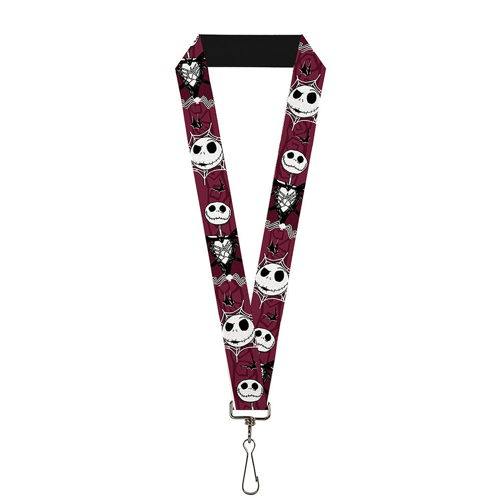 Lanyard - 1.0" - Nightmare Before Christmas Jack Face Corpse Pose Bats Reds Black White Grays