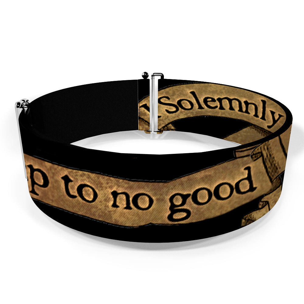 Cinch Waist Belt - Harry Potter I SOLEMNLY SWEAR I AM UP TO NO GOOD Banner Black Tan