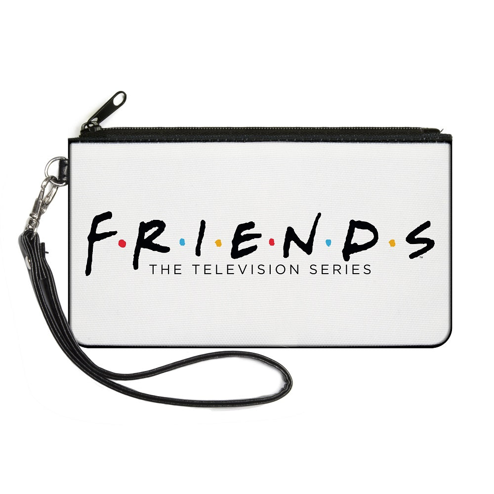 Canvas Zipper Wallet - SMALL - FRIENDS-THE TELEVISION SERIES Logo White Black Multi Color