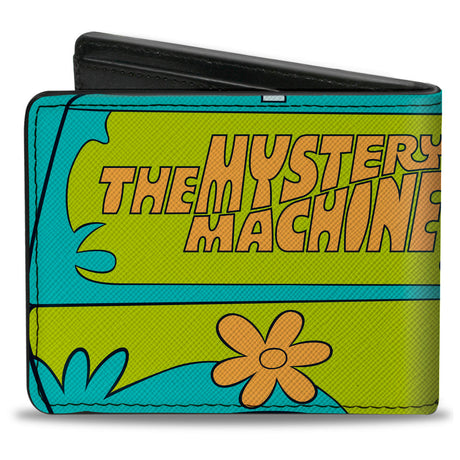 Bi-Fold Wallet - Scooby Doo Group Driving Mystery Machine Side Pose Blue