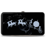 Hinged Wallet - Cinderella COUNTDOWN TO MIDNIGHT Pose + Pumpkin Coach Silhouette Black Blues White