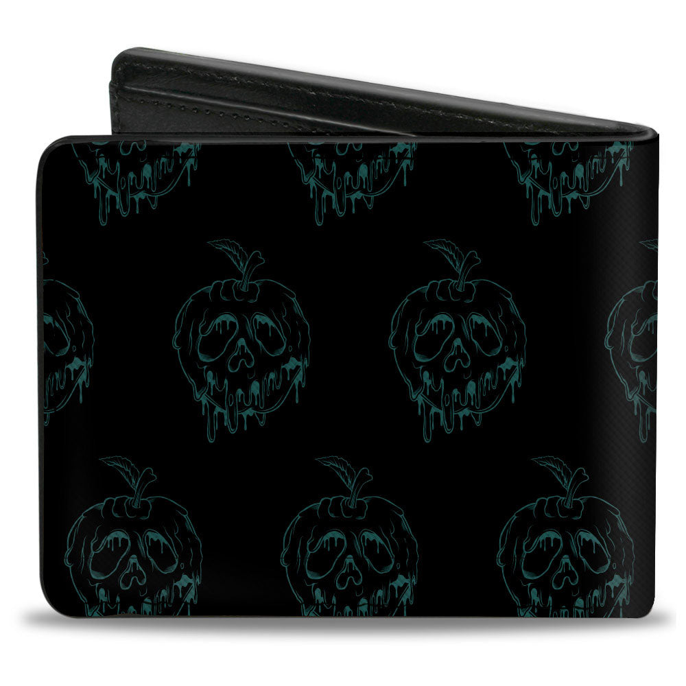 Bi-Fold Wallet - Snow White Poison Apple Collage Black Turquoise