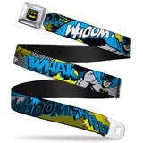 Batman Full Color Black Yellow Seatbelt Belt - Batman Scene1 Webbing