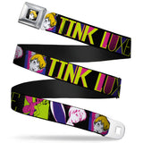 Tink Luxe Full Color Black White Seatbelt Belt - TINK LUXE Sketch Black/Multi Neon Webbing