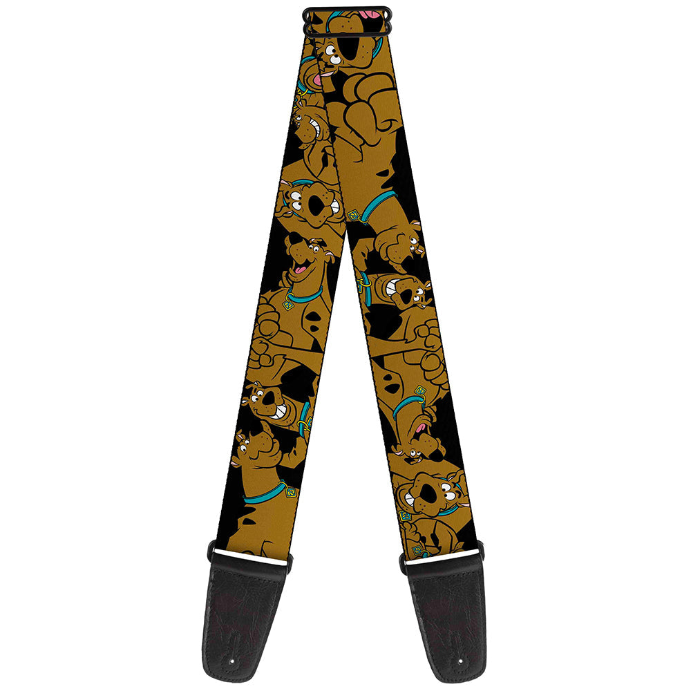 Guitar Strap - Scooby Doo Stacked CLOSE-UP Black