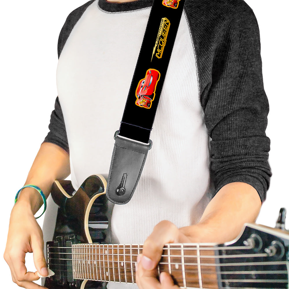 Guitar Strap - Cars 3 LIGHTNING MCQUEEN Pose Bolt Black Yellows