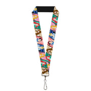 Lanyard - 1.0" - Disney Princess Poses Castle Blocks