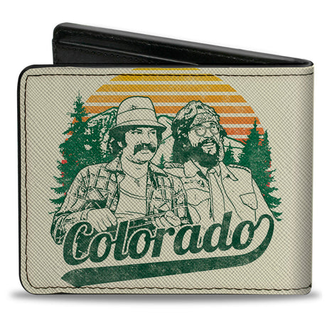 Bi-Fold Wallet - Cheech & Chong COLORADO Landscape Ivory Orange Green