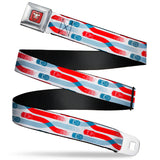 Cars 3 Piston Cup Champion Icon Full Color Red Black White Seatbelt Belt - Cars 3 Cars Crossing White/Blues/Reds Webbing