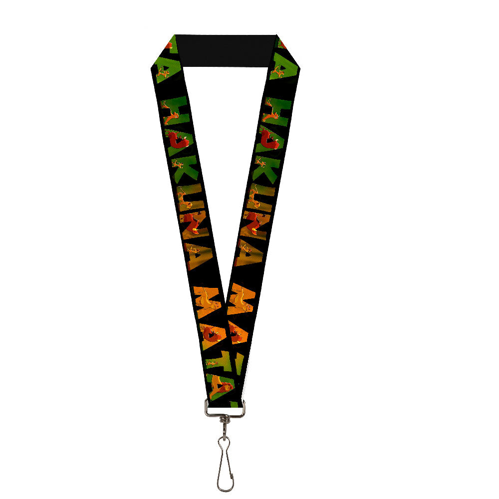 Lanyard - 1.0" - HAKUNA MATATA Black Lion King Scenes