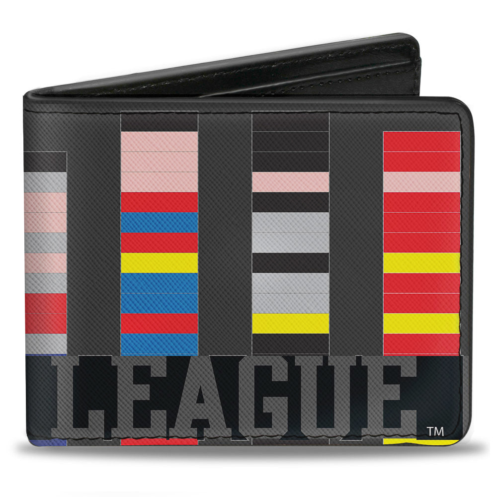 Bi-Fold Wallet - JUSTICE LEAGUE 1-Bit Superheroes Gray Black Multi Color