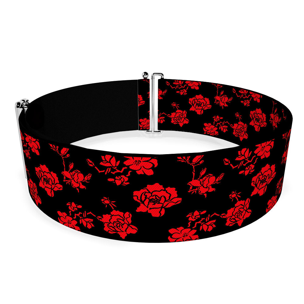 Cinch Waist Belt - Mulan Flower Blossom Icon Black Red