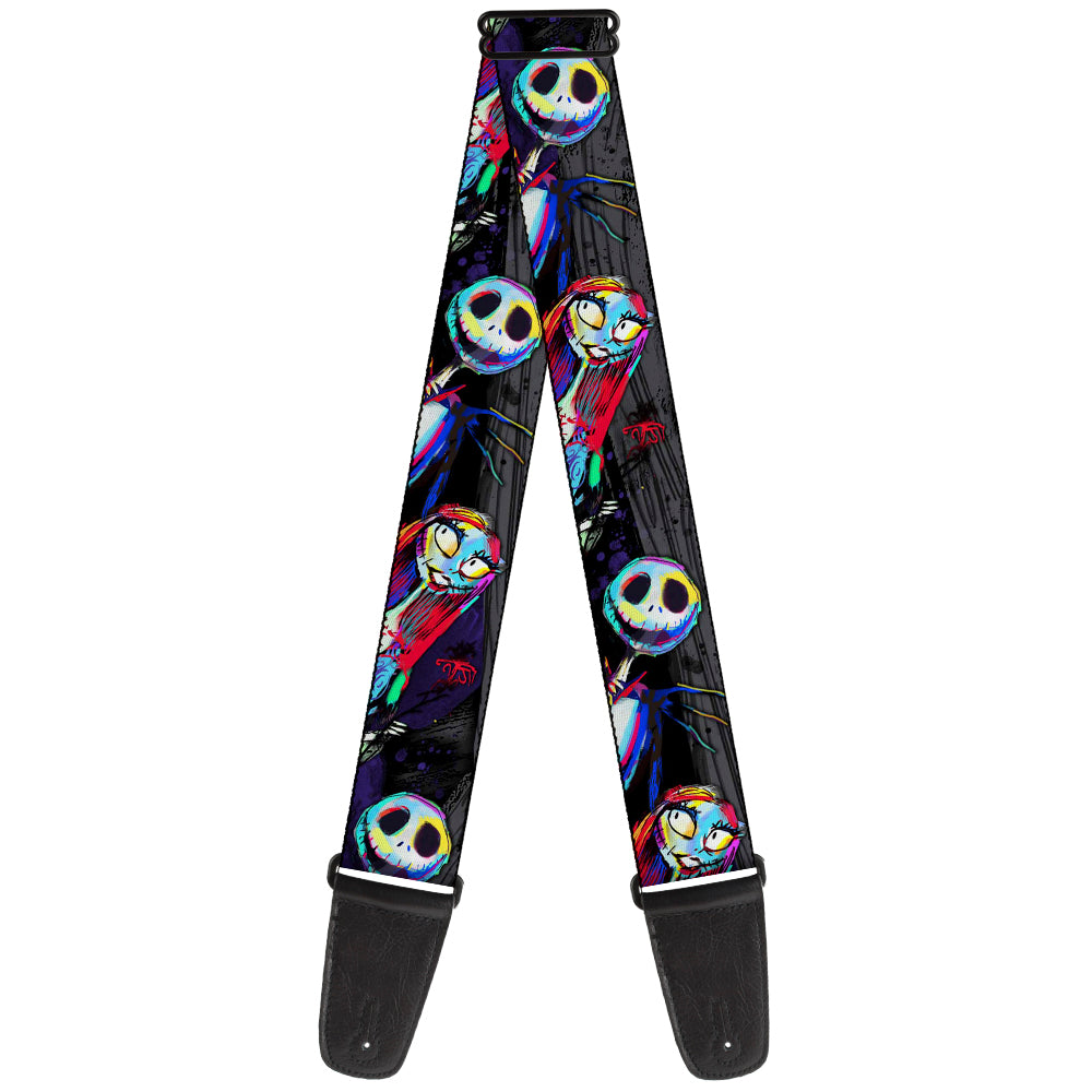 Guitar Strap - Nightmare Before Christmas Jack & Sally Pose Electric Glow