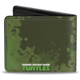 Bi-Fold Wallet - Classic TMNT Turtles Battle Pose9 + TEENAGE MUTANT NINJA TURTLES Logo Splatter Greens