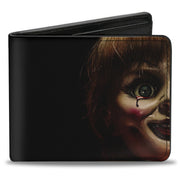 Bi-Fold Wallet - Annabelle Half Face + ANNABELLE Logo Black Tan Red