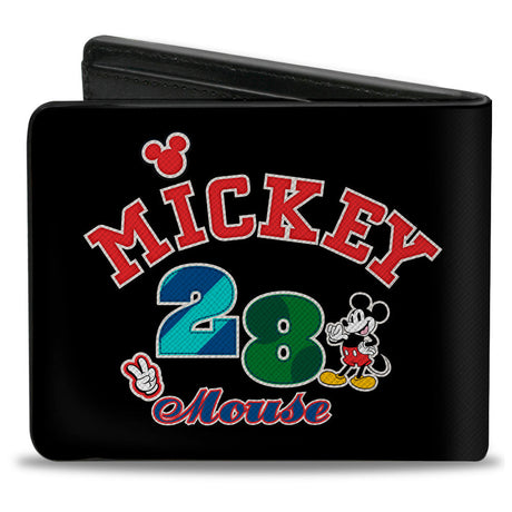 Bi-Fold Wallet - MICKEY MOUSE 28 Pose and Icons Black