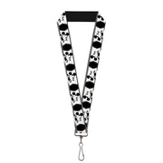 Lanyard - 1.0" - Mickey Standing Pose Film Strip White Black