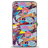 Hinged Wallet - Nick 90's Logos 7-Show Characters Purple Multi Color