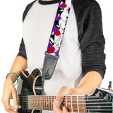 Guitar Strap - Sylvester the Cat Expressions Purple