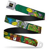 Classic TMNT Logo Full Color Seatbelt Belt - Classic TEENAGE MUTANT NINJA TURTLES Character Comic Scenes Webbing