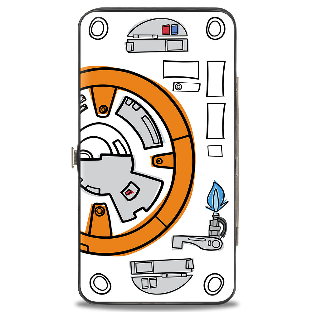 Hinged Wallet - Star Wars BB-8 Bounding Parts2 White Black Grays Orange