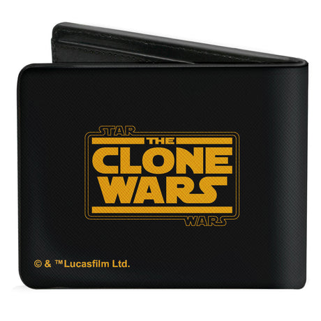 Bi-Fold Wallet - Star Wars The Clone Wars CODY Pose + Logo Black Yellow