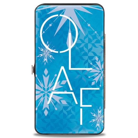 Hinged Wallet - Frozen II Olaf Smiling Pose + OLAF Snowflakes Blues White